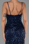 Abendkleid Lang Schuppig Marineblau ABU6308