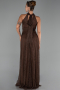 Abendkleid Lang Spitze Braun ABU6313