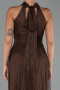 Abendkleid Lang Spitze Braun ABU6313