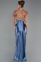 Abschlusskleid Lang Satin Indigo ABU2800