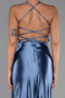 Abschlusskleid Lang Satin Indigo ABU2800