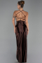 Abschlusskleid Lang Satin Braun ABU2800