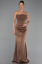 Braun Abschlusskleid Satin Lang ABU6061