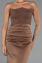 Braun Abschlusskleid Satin Lang ABU6061