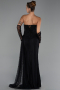 Abendkleid Lang Spitze Schwarz ABU6319