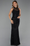 Abendkleid Lang Spitze Schwarz ABU6332
