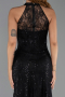 Abendkleid Lang Spitze Schwarz ABU6332