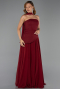 Weinrot Abschlusskleid Chiffon Lang ABU6042