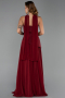Weinrot Abschlusskleid Chiffon Lang ABU6042