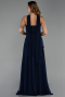 Marineblau Abschlusskleid Chiffon Lang ABU6042
