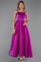 Fuchsie Abendkleid Satin Midi ABK2657