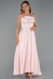 Puder Abendkleid Satin Midi ABK2657