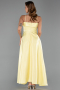 Gelb Abendkleid Satin Midi ABK2657