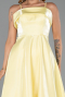 Gelb Abendkleid Satin Midi ABK2657