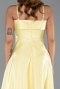 Gelb Abendkleid Satin Midi ABK2657