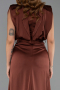 Hellbraun Abendkleid Satin Lang ABU2133