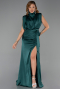 Abendkleid Lang Satin Smaragdgrün ABU2133
