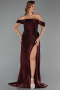 Weinrot Abendkleid Chiffon Lang ABU5974
