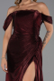 Weinrot Abendkleid Chiffon Lang ABU5974