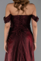 Weinrot Abendkleid Chiffon Lang ABU5974