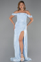 Eisblau Abendkleid Chiffon Lang ABU5974