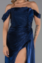 Marineblau Abendkleid Chiffon Lang ABU5974