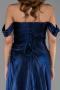 Marineblau Abendkleid Chiffon Lang ABU5974