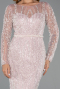 Puder Abendkleid Perlenbesetzt Lang ABU5649