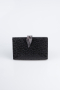 Abendtasche Gemustert Schwarz KC713