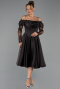 Abendkleid Midi Satin Braun ABK2552