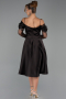 Abendkleid Midi Satin Braun ABK2552