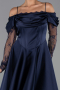 Abendkleid Midi Satin Marineblau ABK2552