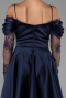 Abendkleid Midi Satin Marineblau ABK2552