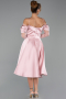 Abendkleid Midi Satin Puder ABK2552