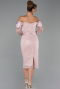 Abendkleid Midi Perlenbesetzt Puder ABK2663