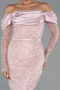 Abendkleid Midi Perlenbesetzt Puder ABK2663