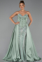 Abendkleid Lang Satin Minzgrün ABU6293