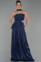Abendkleid Lang Chiffon Marineblau ABU6335