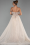 Abendkleid Lang Perlenbesetzt Beige ABU5730