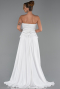 Abendkleid Lang Spitze Weiß ABU5615