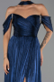 Abendkleid Lang Chiffon Marineblau ABU6342