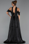 Abendkleid Lang Chiffon Schwarz ABU6342