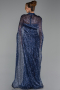 Abendkleid Lang Schuppig Marineblau ABU6343