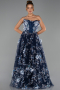 Abendkleid Lang Marineblau ABU6344