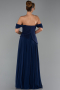 Abendkleid Lang Chiffon Marineblau ABU6345
