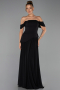 Abendkleid Lang Chiffon Schwarz ABU6345