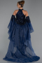 Standesamtkleid Lang Perlenbesetzt Marineblau ABU6348