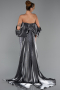Abendkleid Lang Perlenbesetzt Anthrazit ABU5169