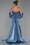Abendkleid Lang Perlenbesetzt Indigo ABU5169