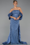 Abendkleid Lang Perlenbesetzt Indigo ABU6351